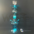 Cachimba de vidrio azul con control LED